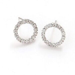 Swarovski Inspired 925 Sterling Silver Diamond Style Circle Hoop Earrings